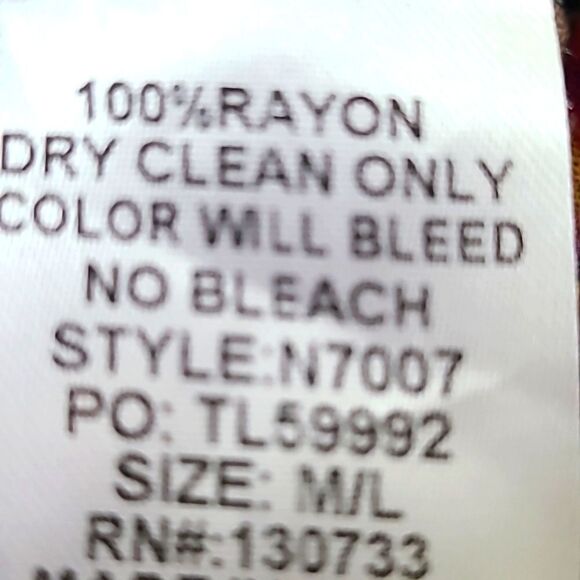 Umgee Colorful Print Long Kimono Wrap with Fringe Around the Bottom, Size M/L - Picture 9 of 9